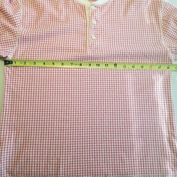 L.L. Bean Kids Red Patterned Henley Shirt - Picture 8 of 10